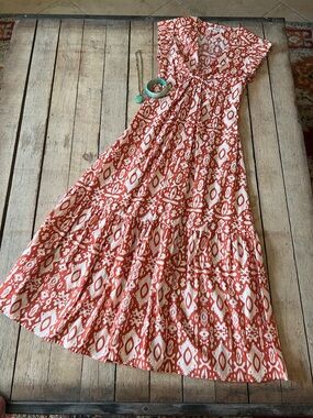 BB Dakota Terracotta Print Maxi Dress